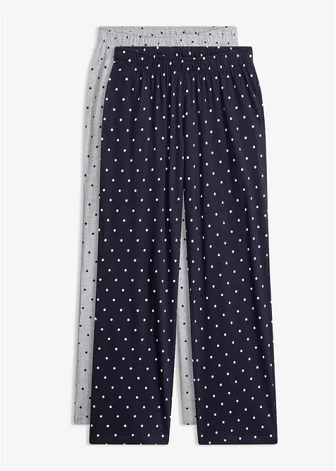 Lange Pyjamahose aus reiner Baumwolle (2er Pack), bonprix