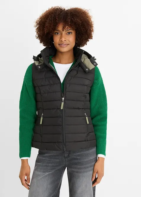 Doudoune sans manches &agrave; capuche, bonprix