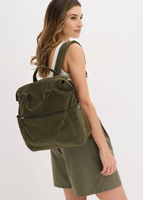 Sac &agrave; dos en velours c&ocirc;tel&eacute;, bonprix