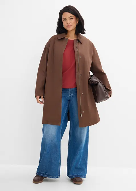 Trench oversize d&eacute;perlant, bonprix