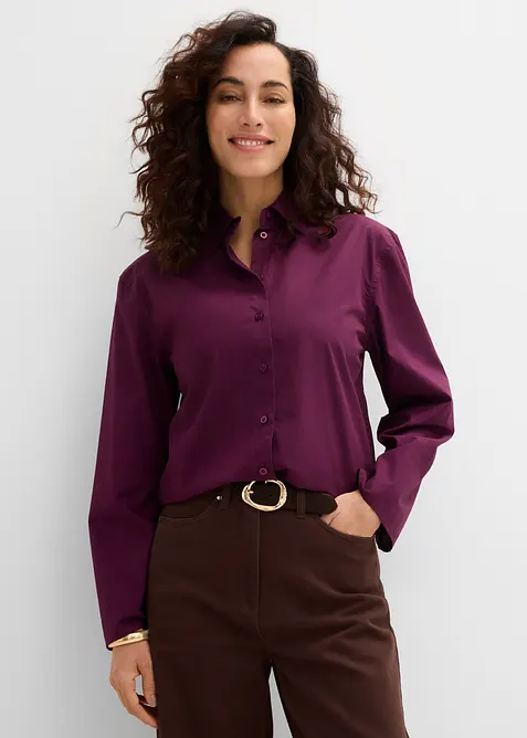 Hemdbluse aus reiner Bio-Baumwolle, bonprix