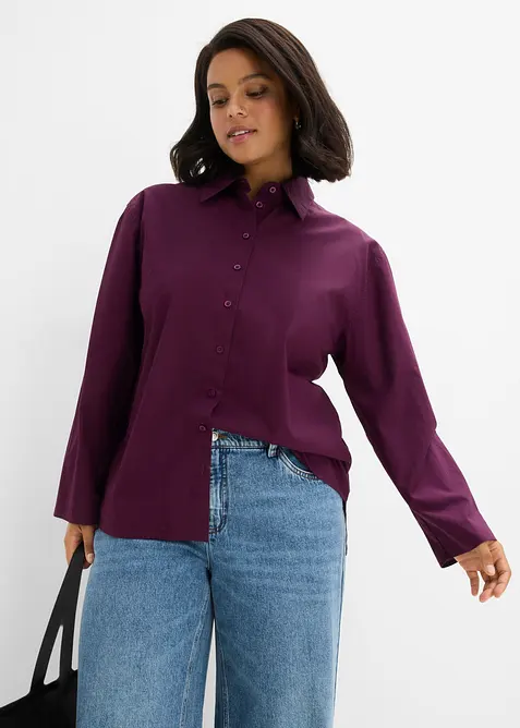 Hemdbluse aus reiner Bio-Baumwolle, bonprix
