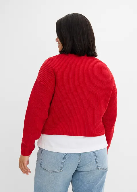 Gilet en grosse maille 100% coton, bonprix