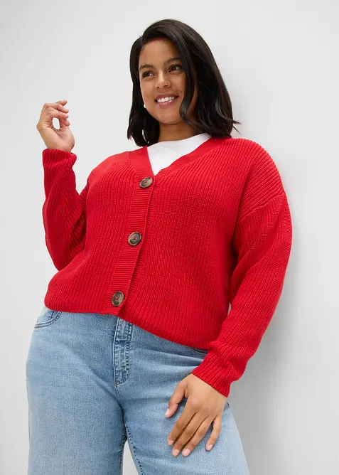 Gilet en grosse maille 100% coton, bonprix