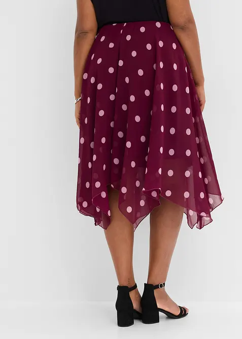 Chiffon-Midirock mit asymmetrischem Saum, bonprix