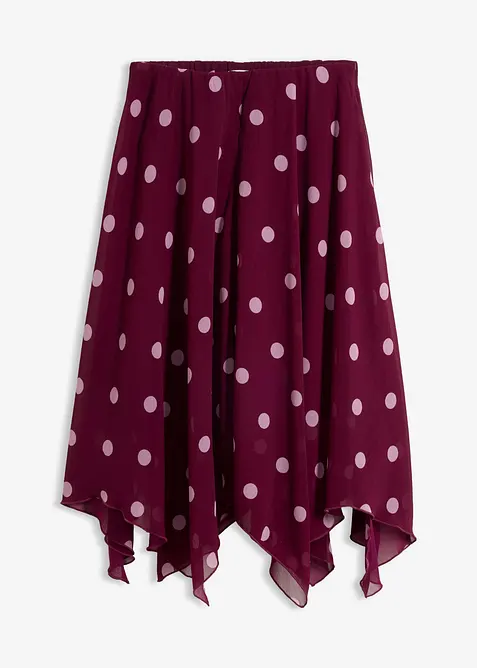 Chiffon-Midirock mit asymmetrischem Saum, bonprix