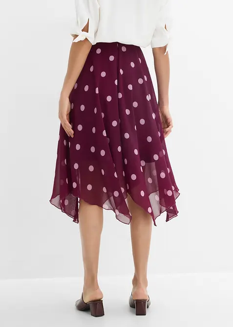 Chiffon-Midirock mit asymmetrischem Saum, bonprix