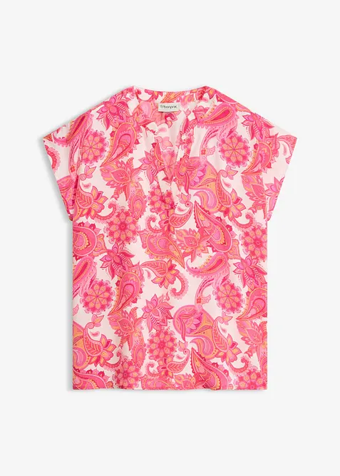 Blouse manches courtes fluide en satin, bonprix
