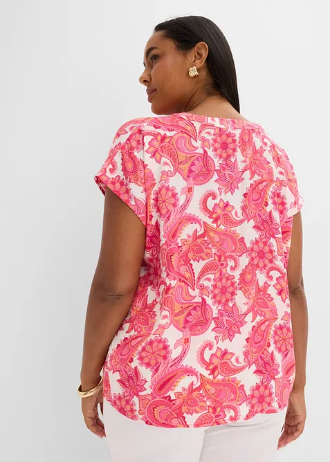 Blouse manches courtes fluide en satin, bonprix
