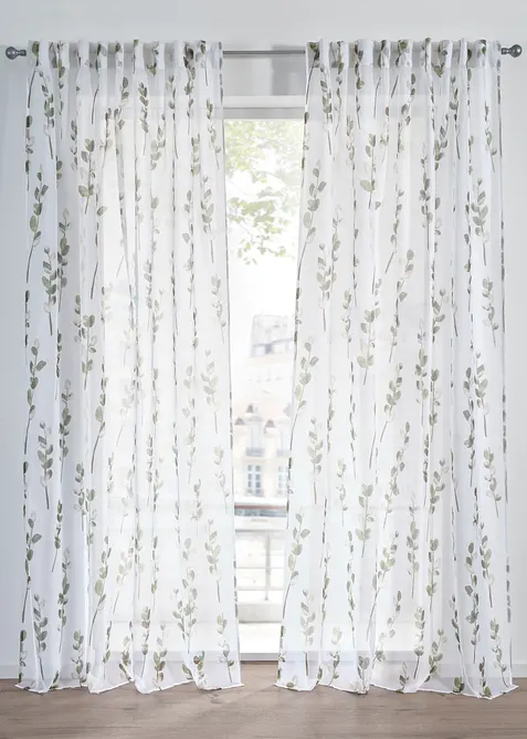 Voilage &agrave; imprim&eacute; floral (1 pce), bonprix