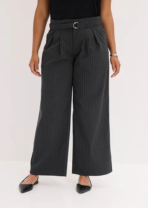 Pantalon large &agrave; pinces, bonprix