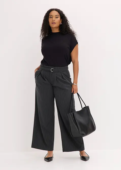 Pantalon large &agrave; pinces, bonprix