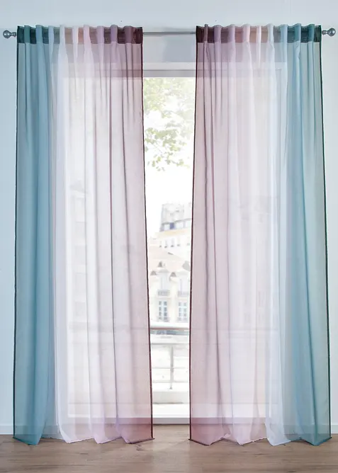 Voilage &agrave; motif d&eacute;grad&eacute; (2&nbsp;pces), bonprix