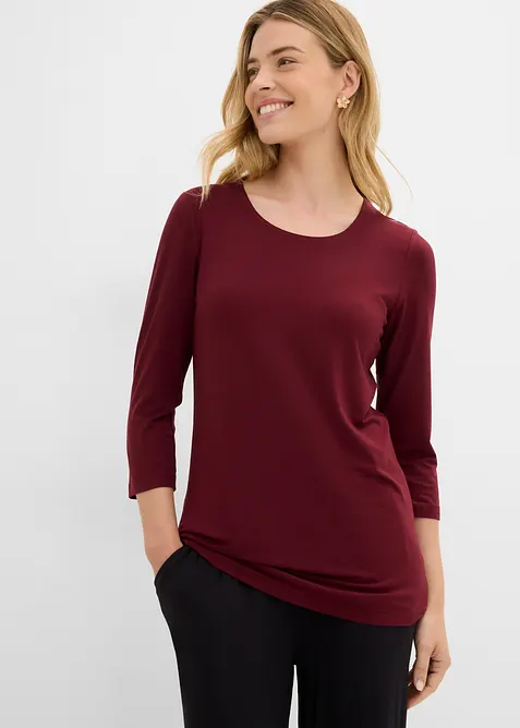 Shirt doppellagig vorn aus softem Viskose-Mix (2er Pack), bonprix