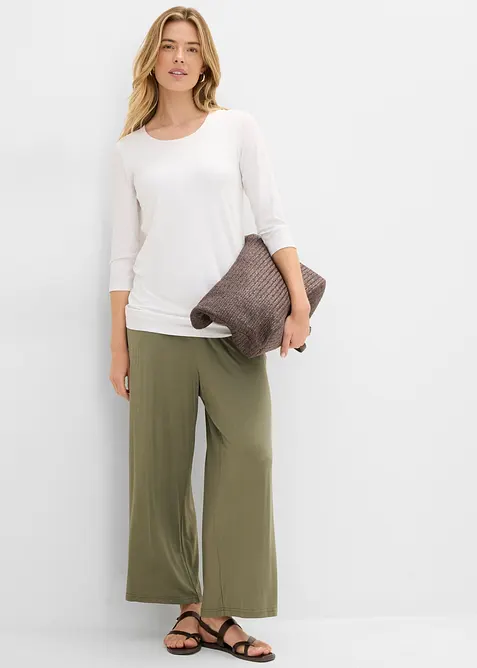 Lot de 2 T-shirts double &eacute;paisseur en viscose douce et extensible, bonprix