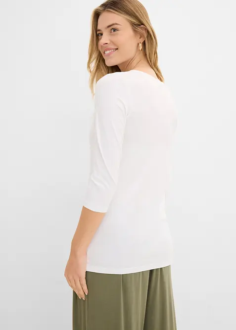 Lot de 2 T-shirts double &eacute;paisseur en viscose douce et extensible, bonprix
