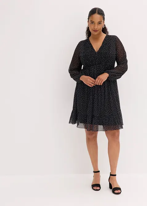 Jerseykleid aus feinem Mesh, bonprix