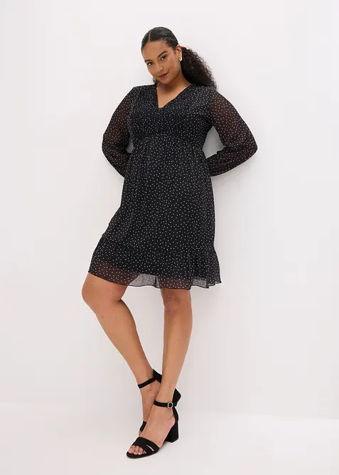 Jerseykleid aus feinem Mesh, bonprix