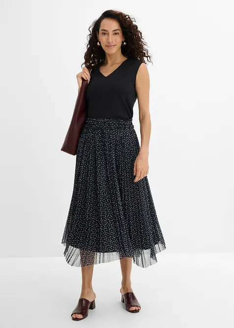 Jupe midi pliss&eacute;e, bonprix