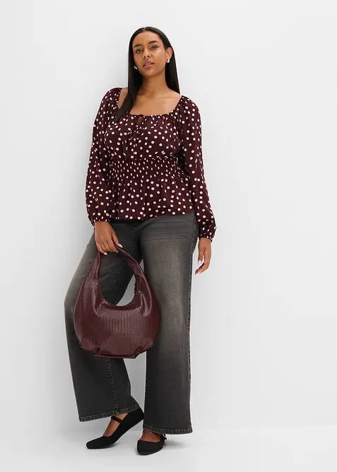 Blouse fluide en satin, bonprix