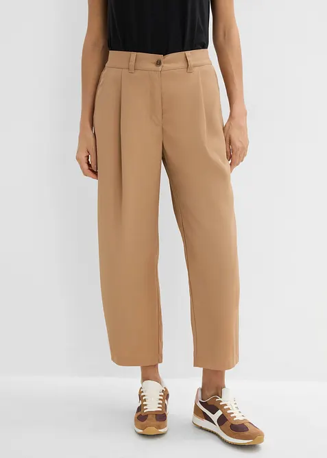 Pantalon barrel en coton extensible, bonprix