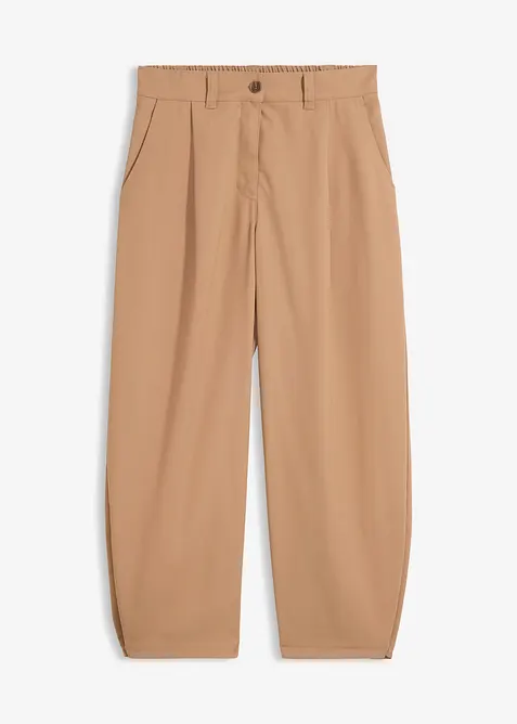 Pantalon barrel en coton extensible, bonprix