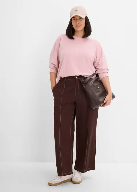 Pantalon raccourci en twill 100% coton, bonprix