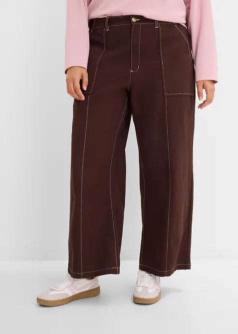 Pantalon raccourci en twill 100% coton, bonprix