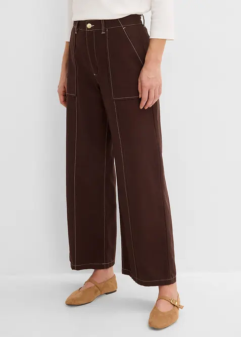 Pantalon raccourci en twill 100% coton, bonprix