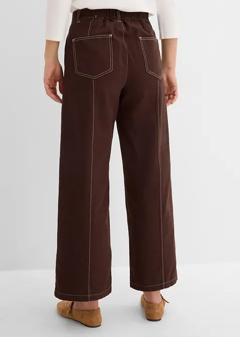 Pantalon raccourci en twill 100% coton, bonprix