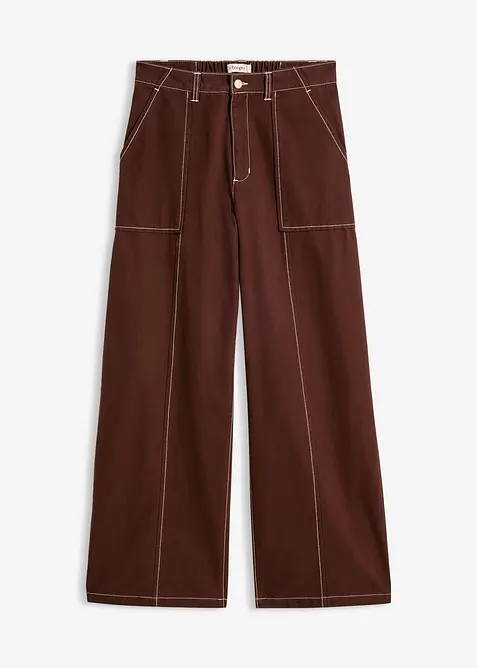 Pantalon raccourci en twill 100% coton, bonprix