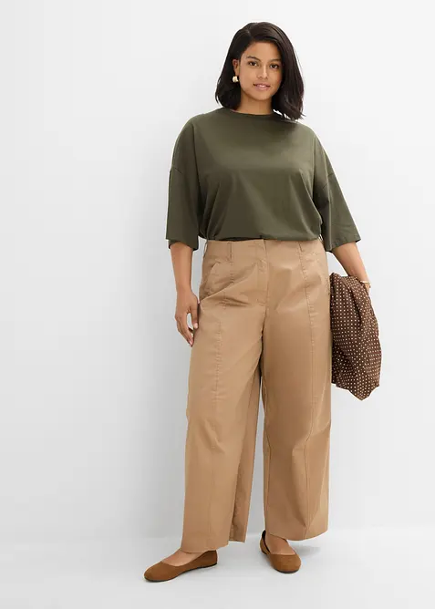 Pantalon barrel en twill, bonprix