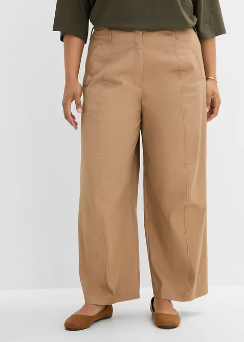 Pantalon barrel en twill, bonprix