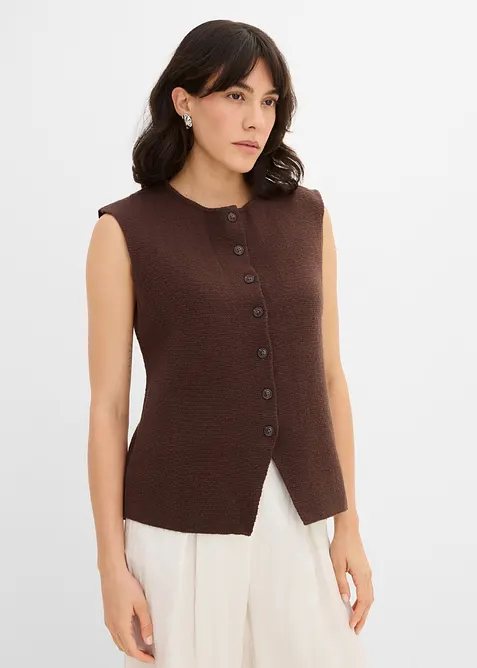 Gilet sans manches en maille milano, bonprix
