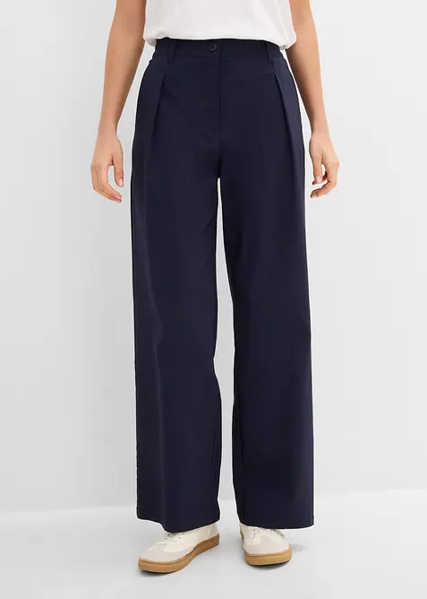 Stretchhose mit Bundfalte, aus Bengalin, bonprix