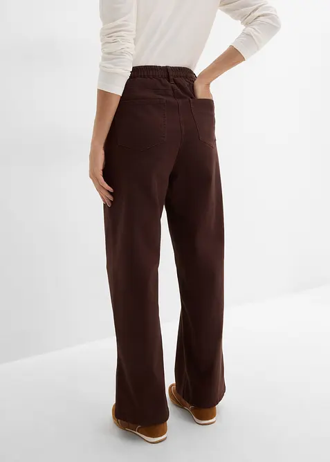 Wide-Leg Twillhose mit hohem Bund, bonprix