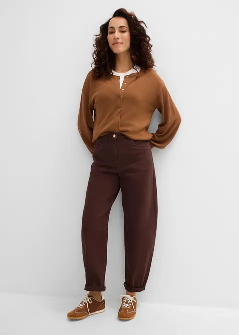 Barrel Twillhose mit hohem Bund, bonprix