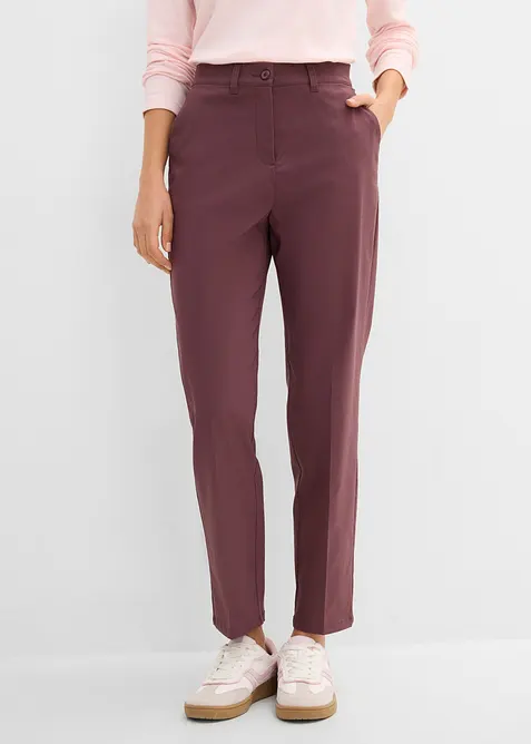 Pantalon cigarette en bengaline extensible, effet ventre plat, bonprix