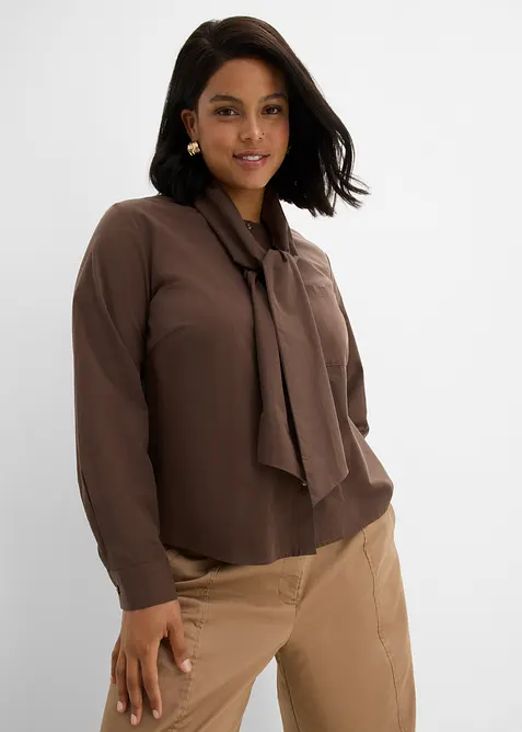 Blouse avec d&eacute;tail foulard, bonprix