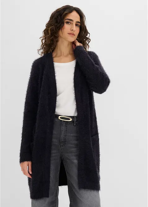 Longstrickjacke in Flauschoptik, bonprix