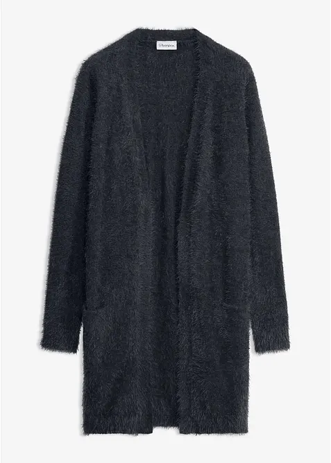 Longstrickjacke in Flauschoptik, bonprix