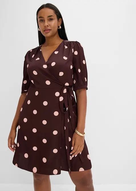 Wickelkleid aus flie&szlig;endem Satin, bonprix