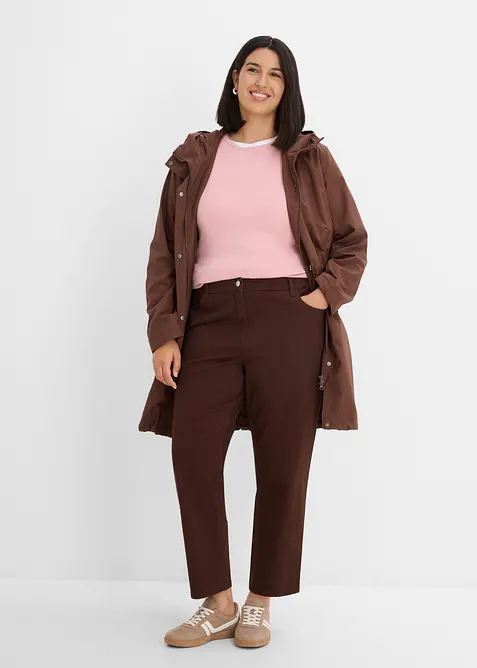 Pantalon droit taille haute en twill, bonprix