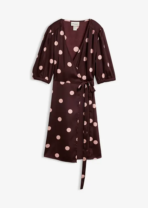 Robe portefeuille en satin fluide, bonprix