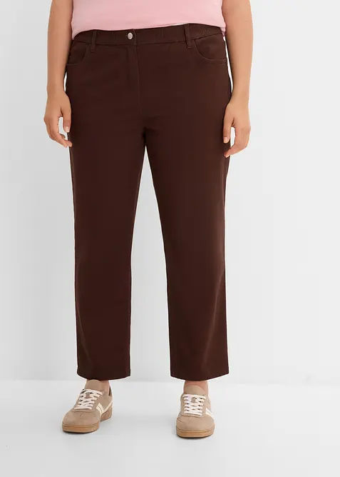 Pantalon droit taille haute en twill, bonprix
