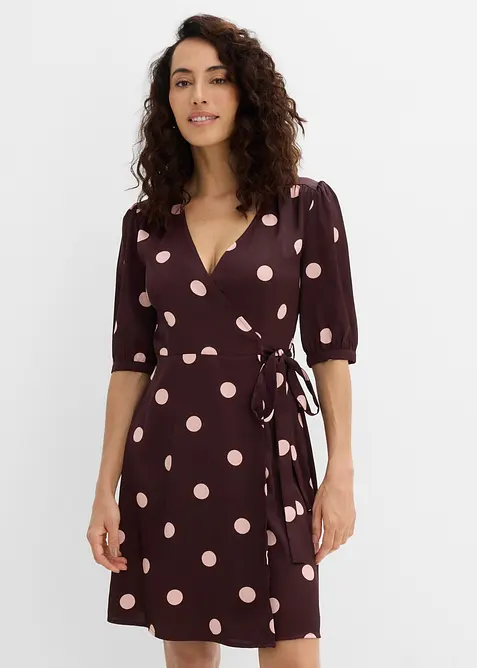 Robe portefeuille en satin fluide, bonprix