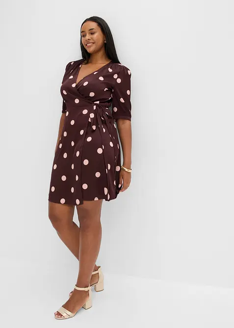 Wickelkleid aus flie&szlig;endem Satin, bonprix