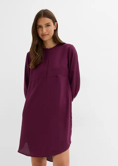 Robe &agrave; col rond et petite patte boutonn&eacute;e, bonprix