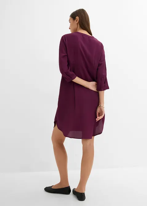 Robe &agrave; col rond et petite patte boutonn&eacute;e, bonprix