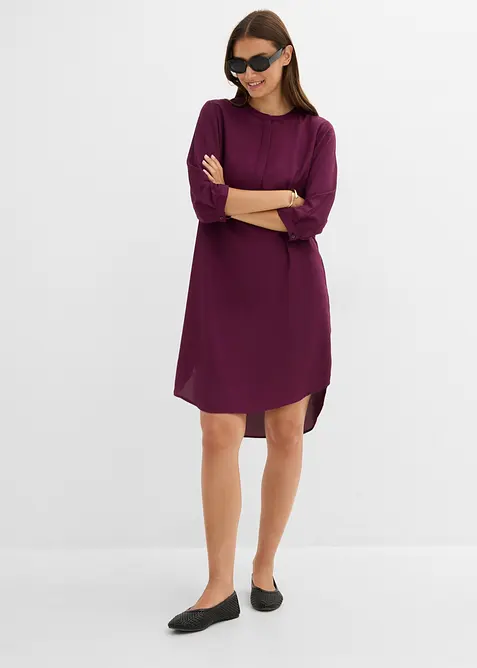Robe &agrave; col rond et petite patte boutonn&eacute;e, bonprix